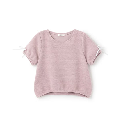 日本童裝 Ly# mine 蓬鬆拉絨短袖上衣 110-150cm 女童款 秋季 TOPS