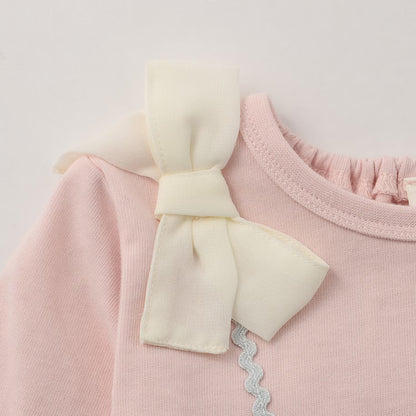 日本童裝 pe#main x【Tamagotchi】蝴蝶結肩上衣 90-130cm 女童款 秋季 TOPS