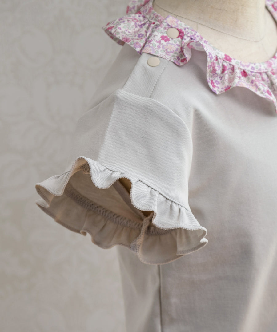 日本童裝 panpantutu 碎花領上衣 80-140cm 女童款 夏季 TOPS