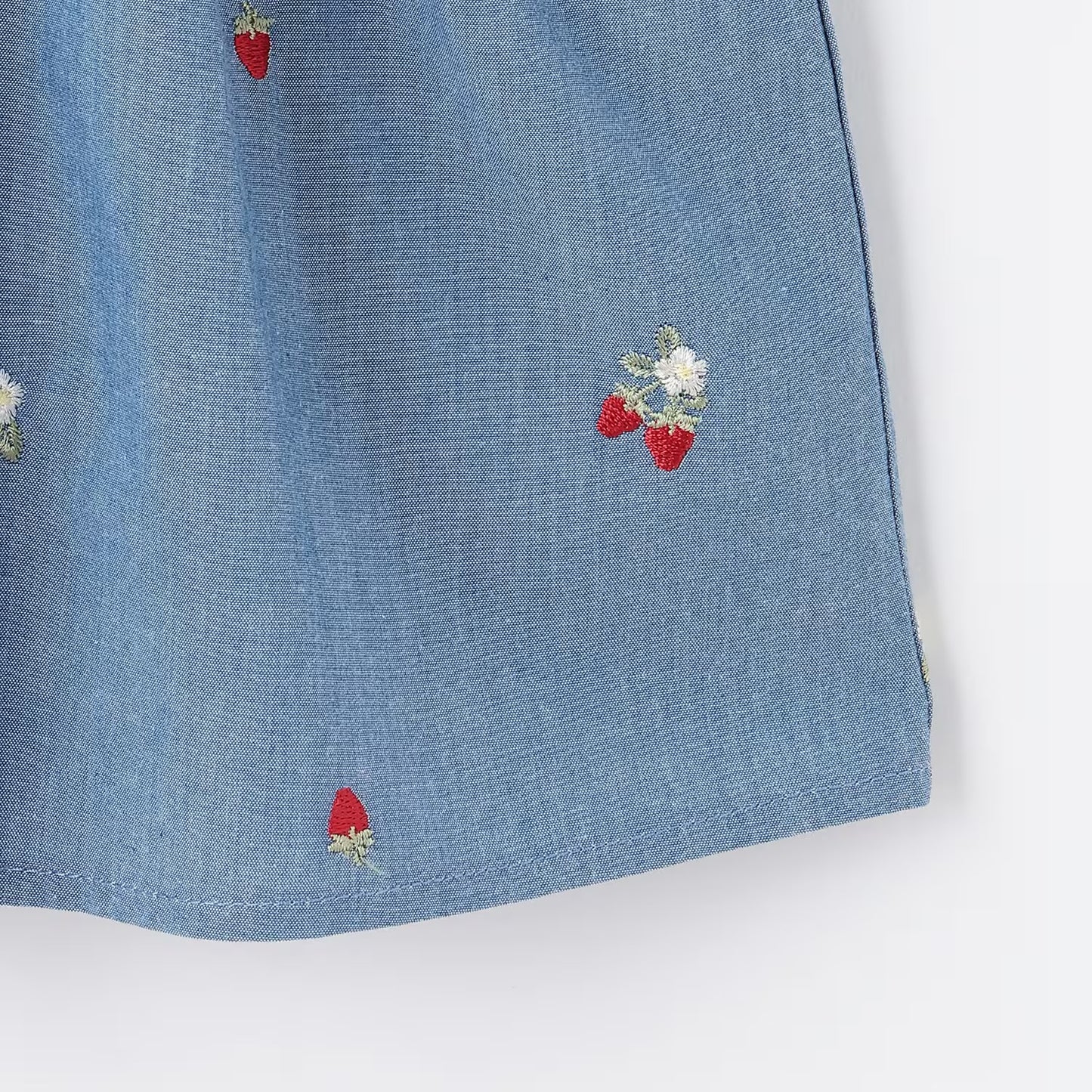 日本童裝 pe#main 士多啤梨刺繡泡芙袖上衣 80-130cm 女童款 夏季 TOPS