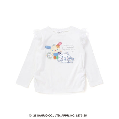 日本童裝 Slap Slip x Sanrio 肩部刺繡荷葉邊長袖上衣 80-130cm 女童款 秋季 TOPS 其他品牌童裝