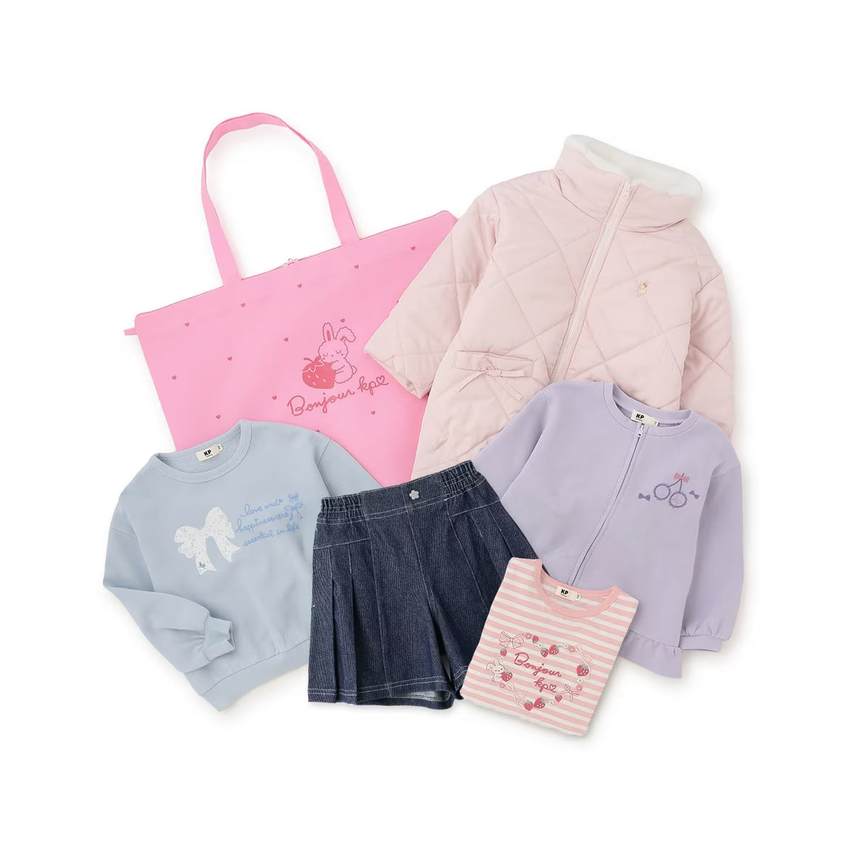 日本直送 KP 福袋5點 90-130cm 女童款 2027年日本新春福袋 【日本預售：2026年1月1日】