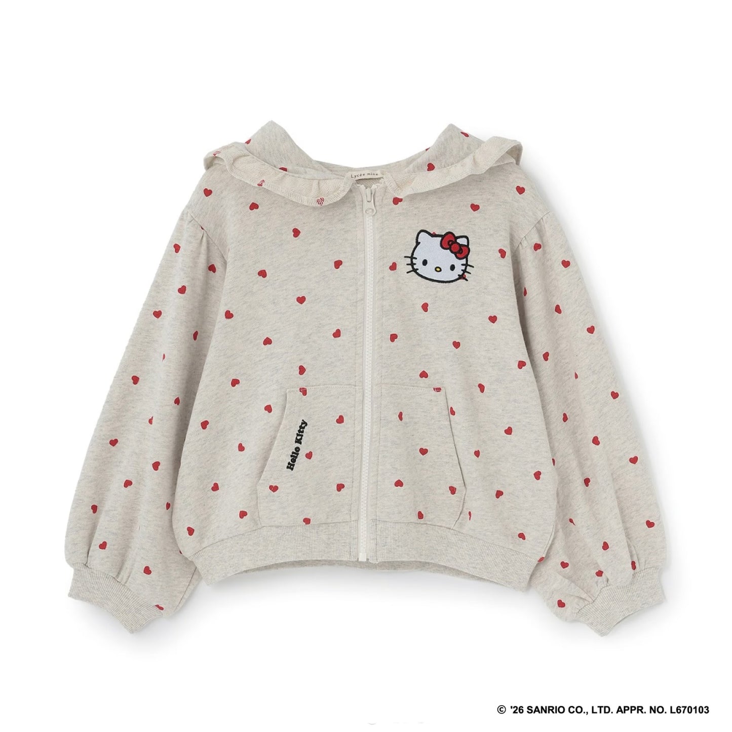 日本童裝 Ly# mine x Sanrio 花邊口袋衛衣外套 90-140cm 女童款 秋季 OUTERWEAR