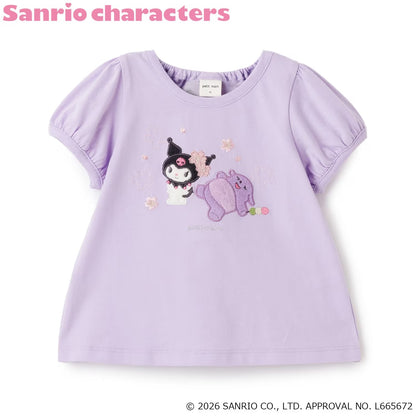 日本童裝 pe#main x 【Sanrio】刺繡圖案上衣 80-130cm 女童款 夏季 TOPS