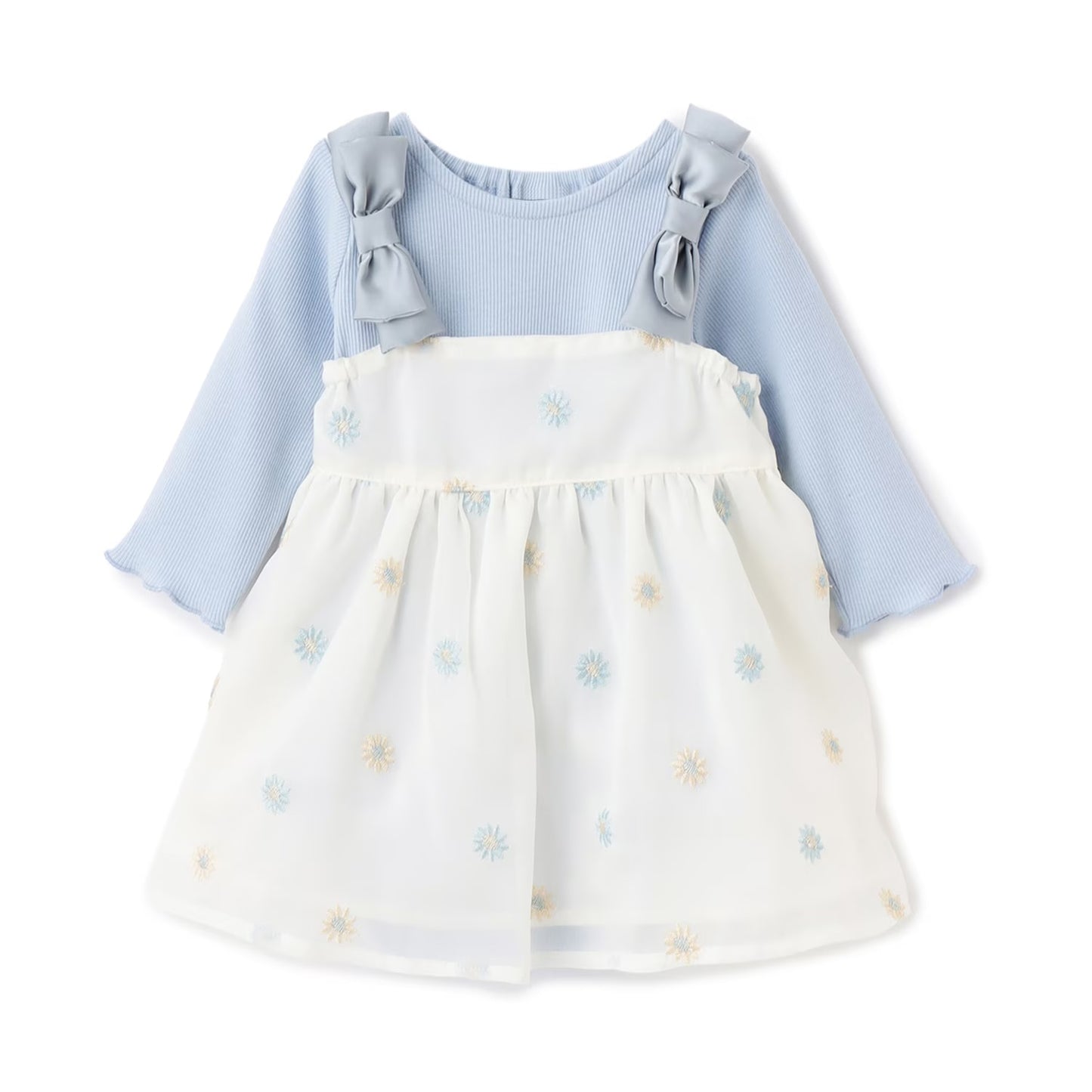 日本童裝 pe#main 花刺繡吊帶裙及連衣兩件套裝 70-80cm 女童款 初生嬰兒 夏季 Jumpsuit DRESSES
