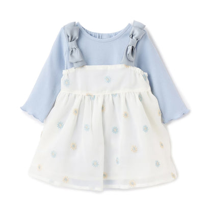 日本童裝 pe#main 花刺繡吊帶裙及連衣兩件套裝 70-80cm 女童款 初生嬰兒 夏季 Jumpsuit DRESSES