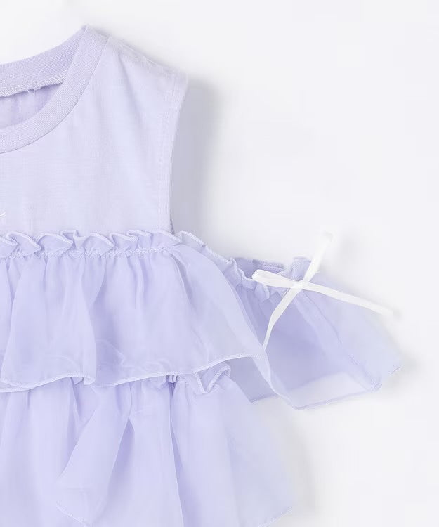 日本童裝 aF#a325 接觸冷感 3Way 露肩薄紗上衣 110-150cm 女童款 夏季 TOPS