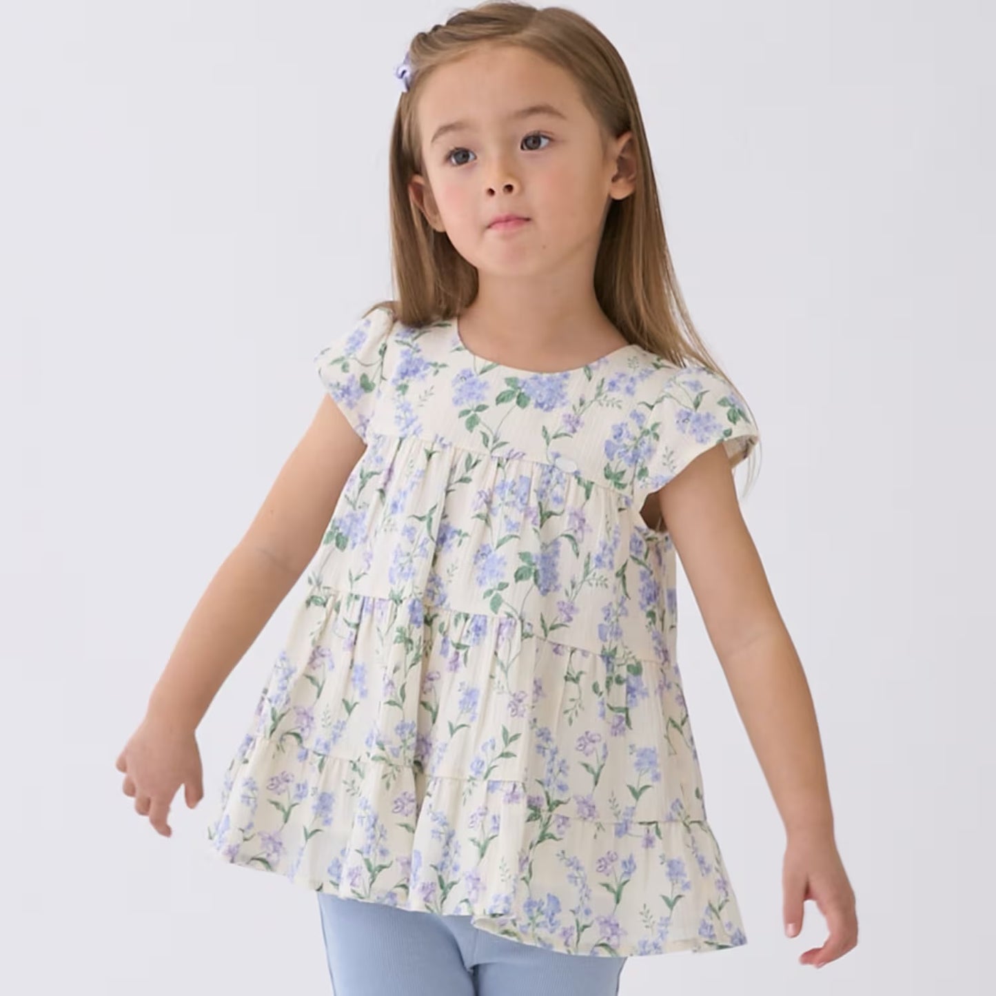 日本童裝 pe#main 接觸冷感 楊柳裙邊長衫 80-130cm 女童款 夏季 TOPS