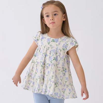 日本童裝 pe#main 接觸冷感 楊柳裙邊長衫 80-130cm 女童款 夏季 TOPS