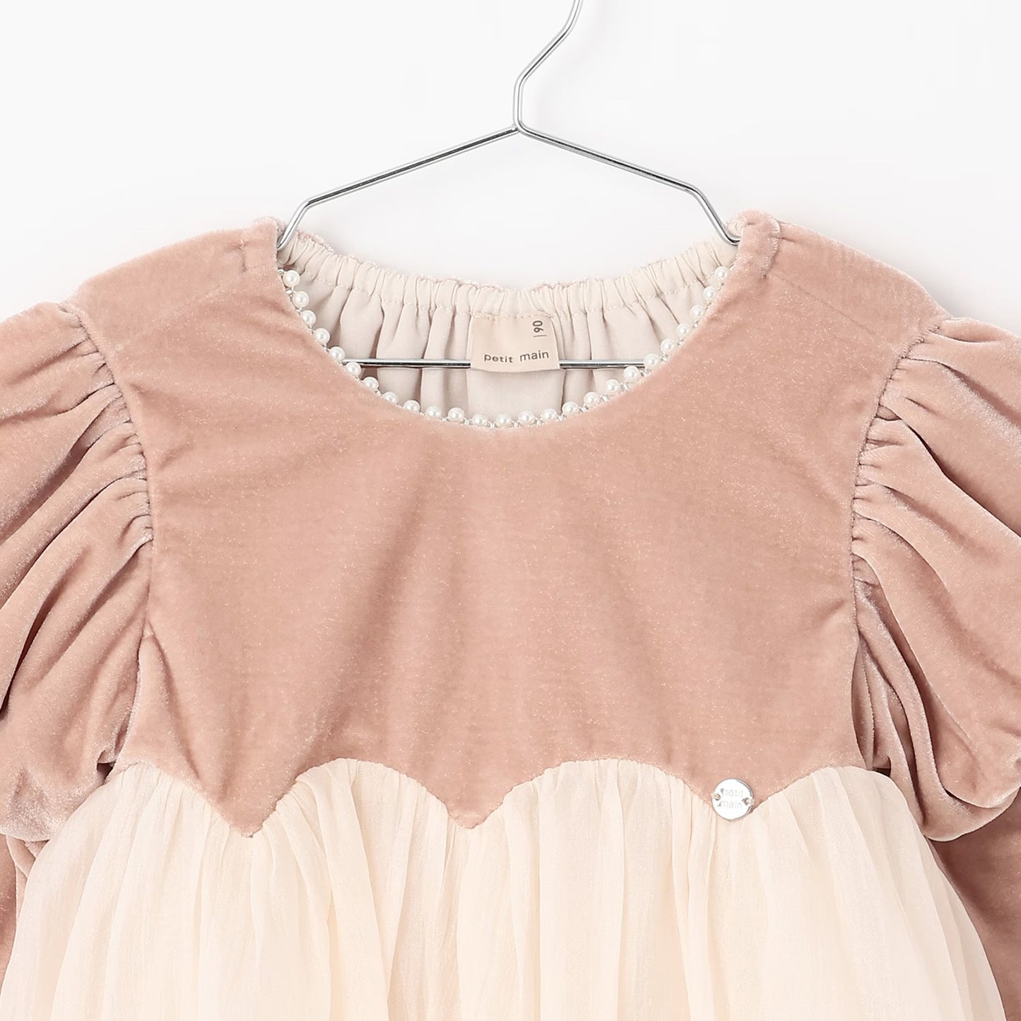 日本童裝 pe#main 泡泡袖雪紡連身裙 80-130cm 女童款 冬季 DRESSES 面試/宴會/表演