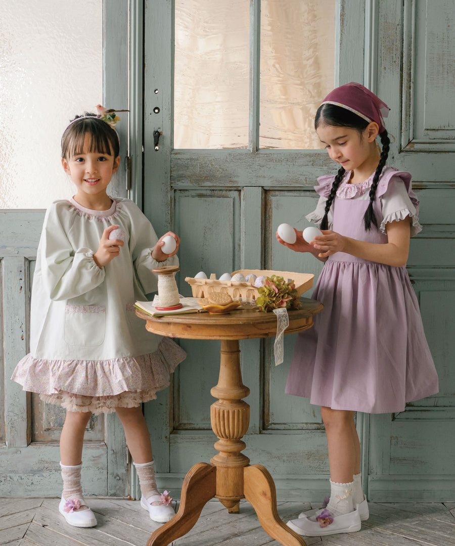 日本童裝 panpantutu 緞帶荷葉邊圍裙連身裙 90-140cm 女童款 夏季 DRESSES