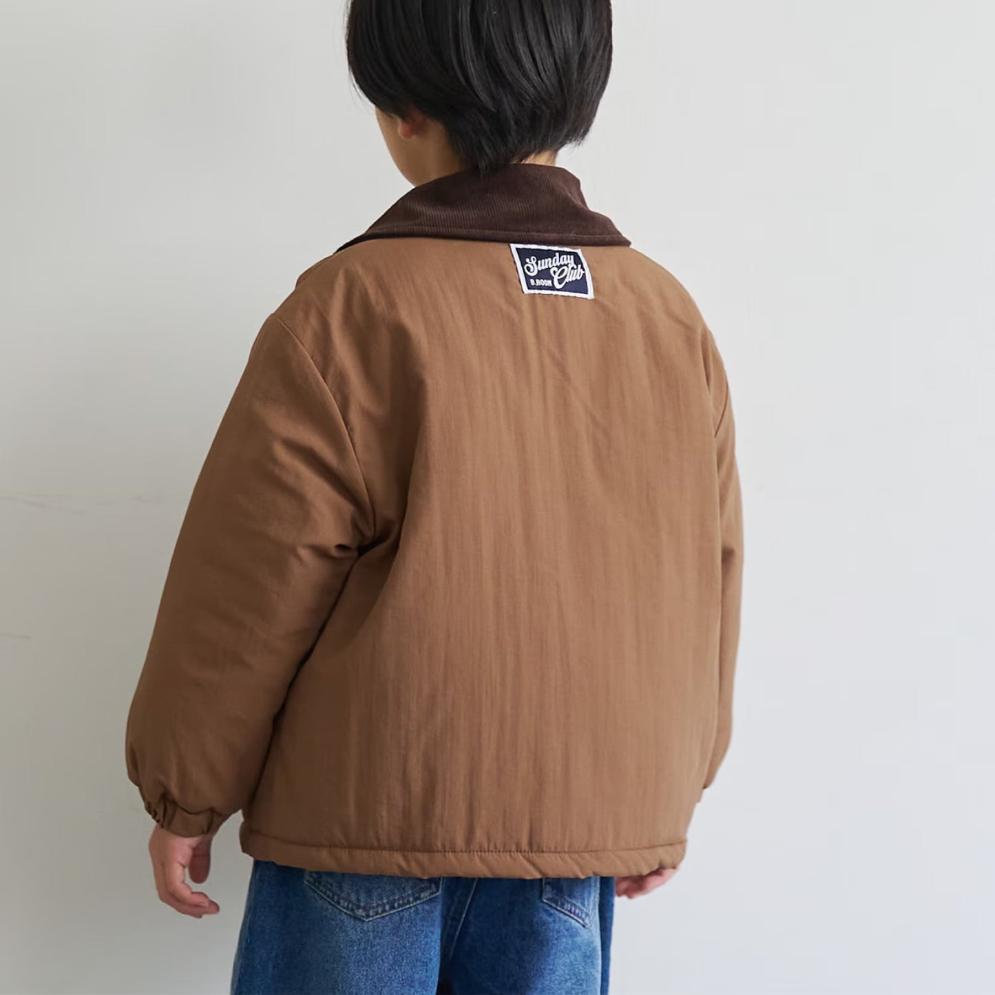 日本童裝 b・R# 燈芯絨領絎縫夾棉外套 100-140cm 男童款 冬季 (適合香港平均溫度、寒冷天氣、溫度低天氣）OUTERWEAR 【日本預售：2026年9月中旬】
