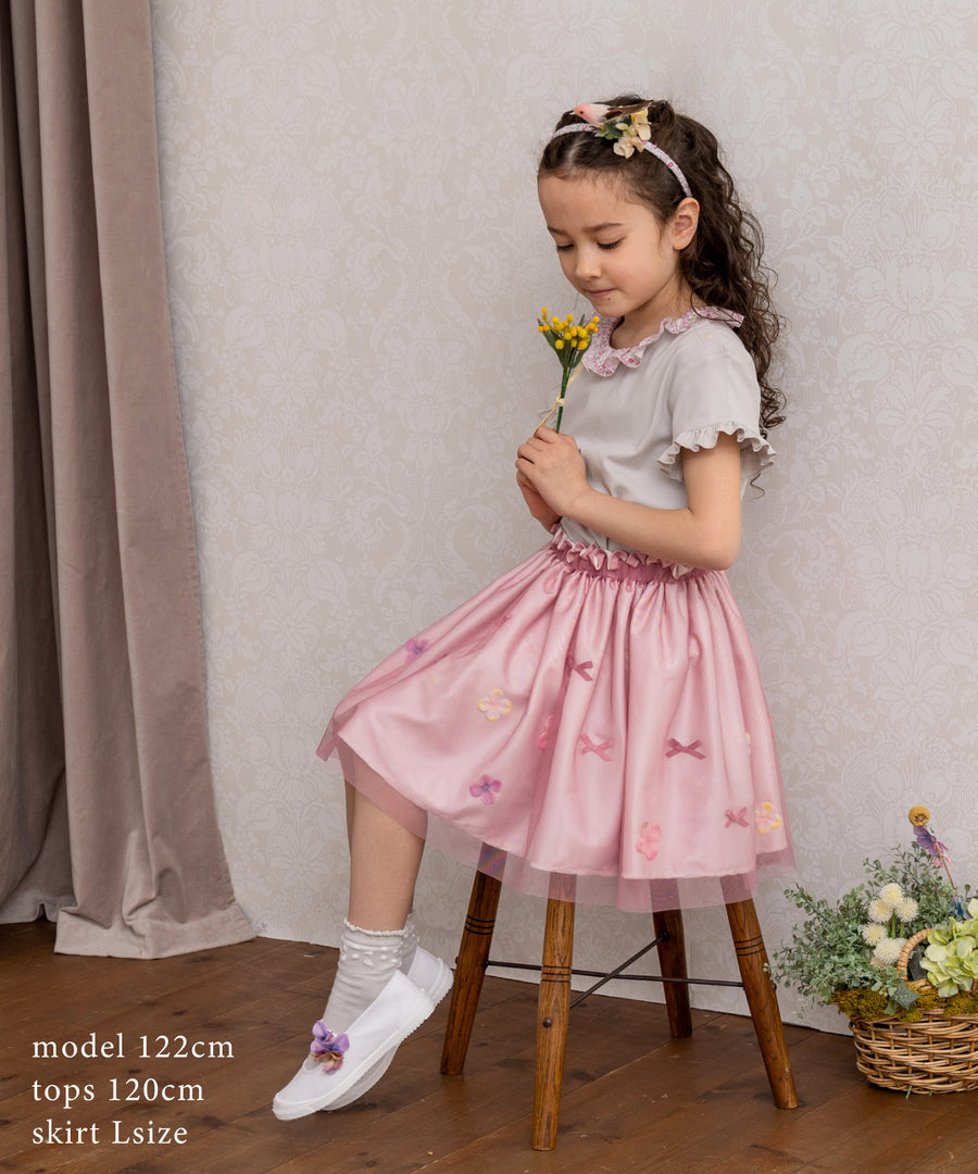 日本童裝 panpantutu 碎花領上衣 80-140cm 女童款 夏季 TOPS