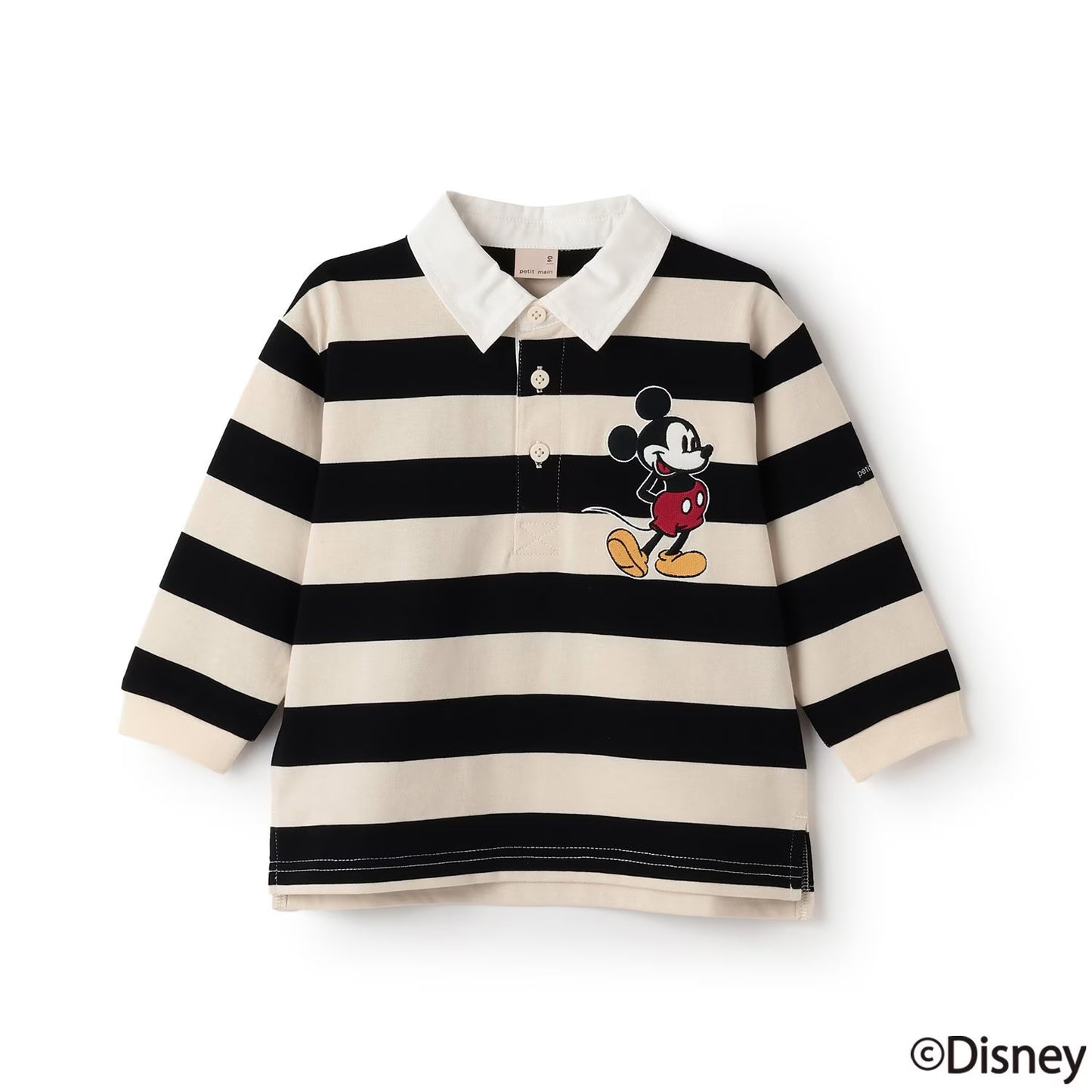 日本童裝 pe#main x Disney 橄欖球風長袖T卹 80-130cm 男童款 秋季 TOPS