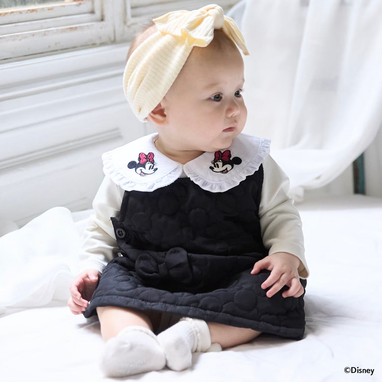 日本童裝 pe#main x Disney 絎縫短裙 80-130cm 女童款 秋季 SKIRTS 聖誕紅/新年紅