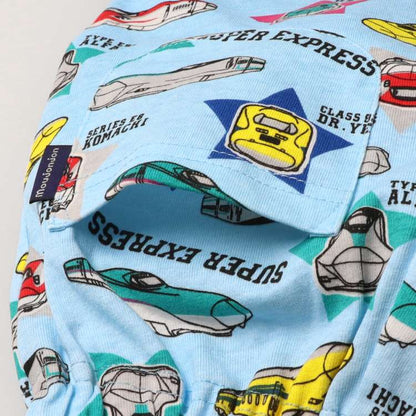 Moujonjon JR Shinkansen Pajamas (90-130cm) for Boys (Japanese Children's Clothing) Summer Pajamas (Railway Series) 