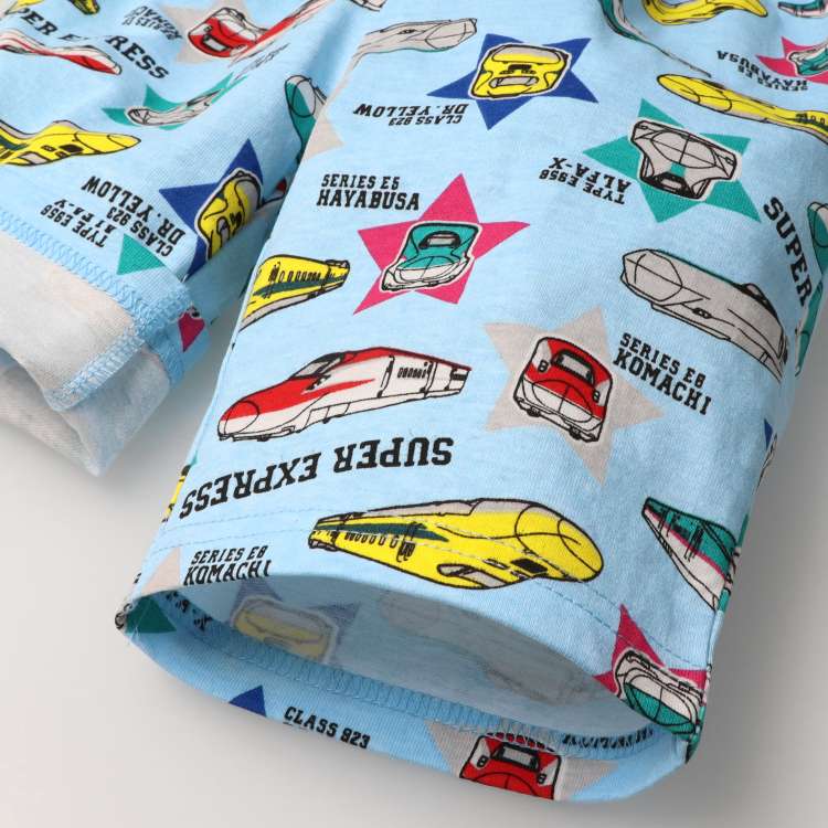 Moujonjon JR Shinkansen Pajamas (90-130cm) for Boys (Japanese Children's Clothing) Summer Pajamas (Railway Series) 