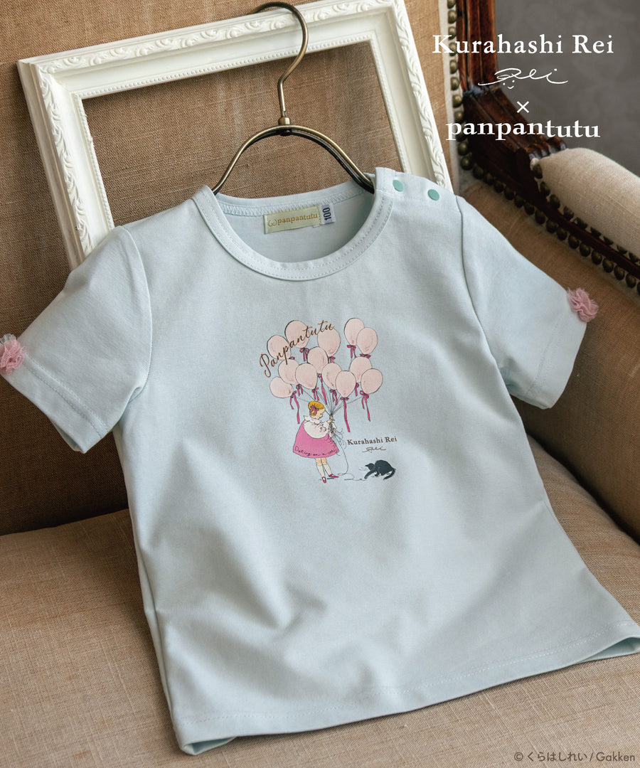 日本童裝 panpantutu x 插畫家倉橋玲 防UV 接觸冷感 抗菌 印花上衣 80-140cm 女童款 夏季 TOPS