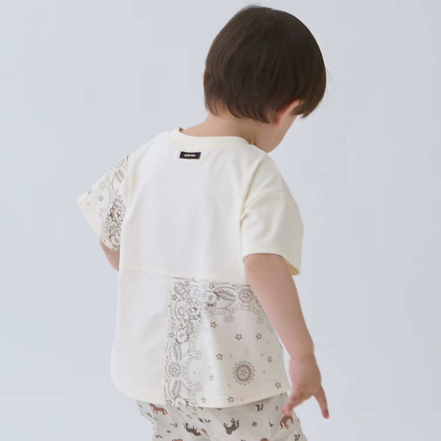 日本童裝 pe#main 拼布短袖上衣 80-130cm 男童款 夏季 TOPS