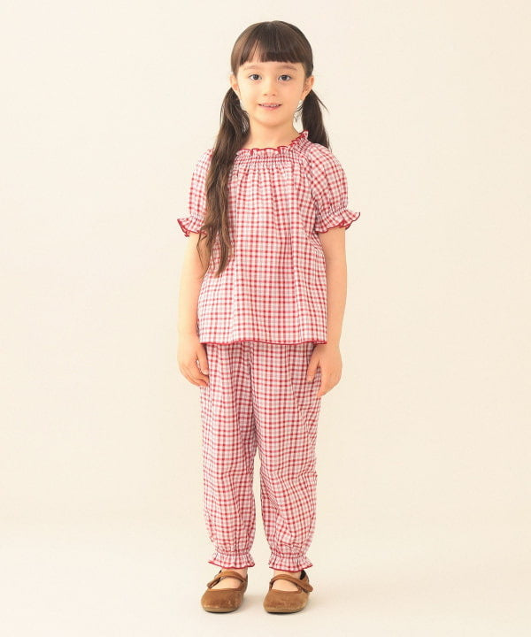 日本童裝 BE#AMS mini 格紋長褲 90-130cm 女童款 夏季 PANTS