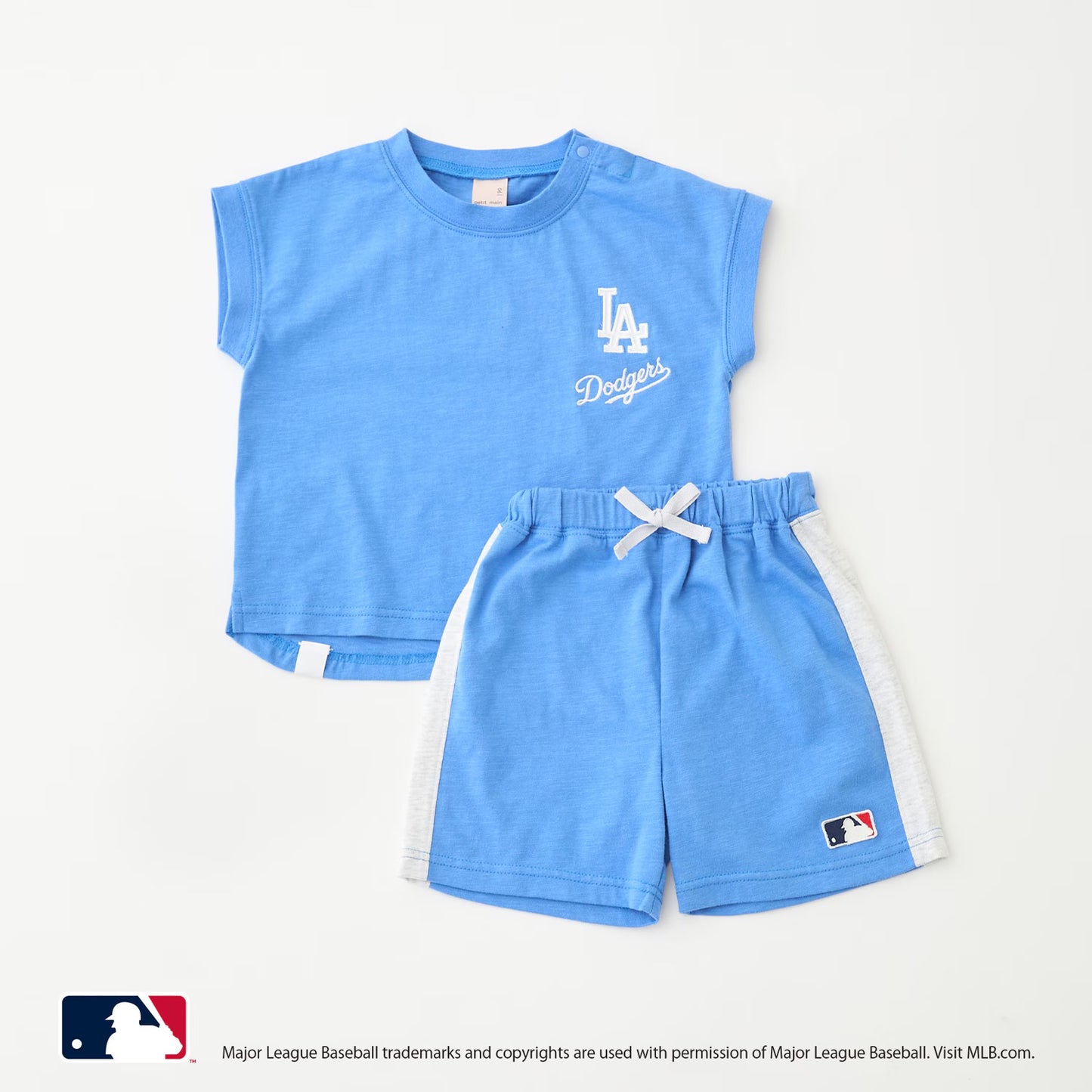 日本童裝 pe#main x 【MLB】上衣短褲兩件套裝 80-130cm 男童款 夏季 TOPS PANTS