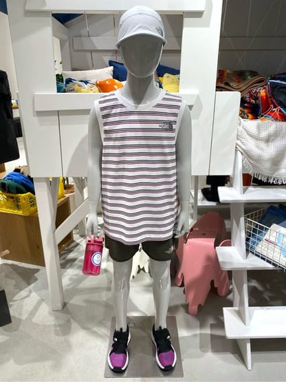Japanese children's clothing TNF anti-UV sweat-wicking quick-drying striped vest 130-160cm boys/girls summer TOPS 