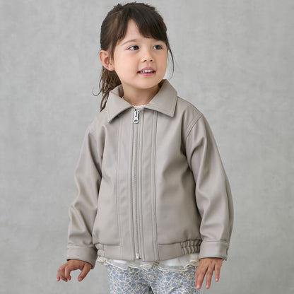 日本童裝 pe#main 人造皮革外套 100-130cm 女童款 冬季 OUTERWEAR