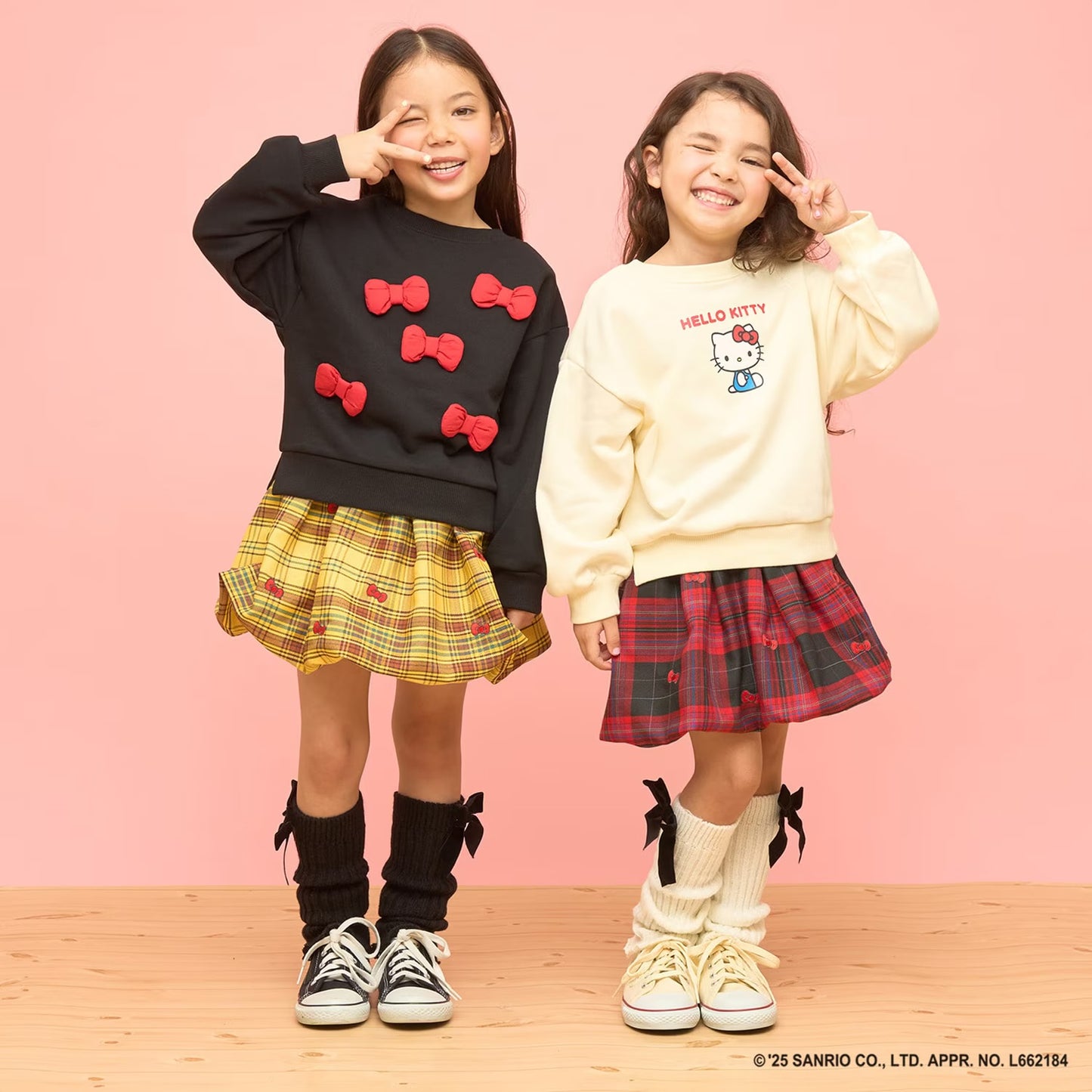 日本童裝 Ly# mine x Sanrio 4Way 前後兩著 可變上衣 可變短裙 100-140cm 女童款 冬季 TOPS SKIRTS