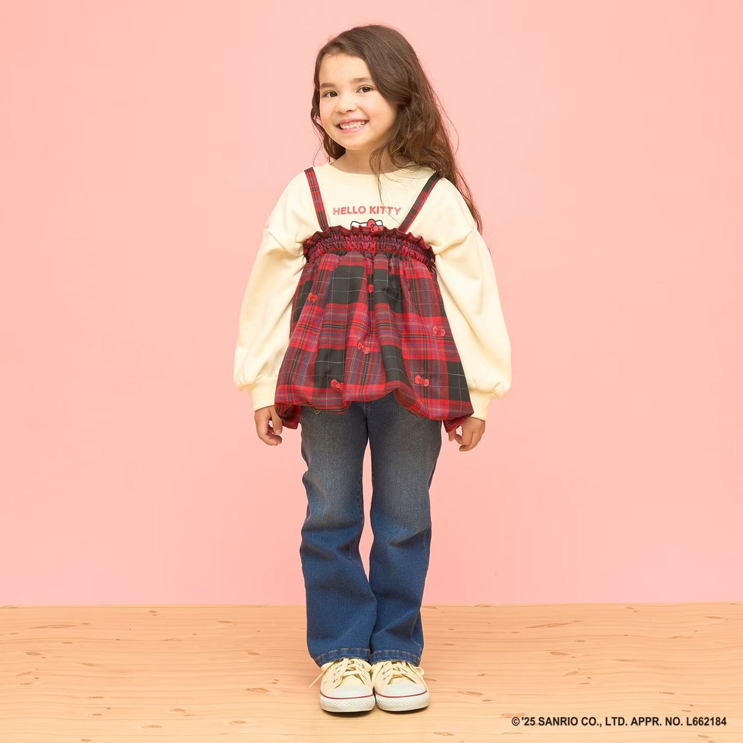 日本童裝 Ly# mine x Sanrio 4Way 前後兩著 可變上衣 可變短裙 100-140cm 女童款 冬季 TOPS SKIRTS