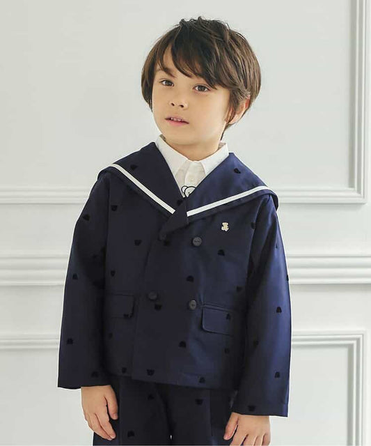 日本童裝 apres les cours x tiny bear 水手領外套 90-120cm 男童款 冬季 OUTERWEAR 面試/宴會/表演 兒童服飾