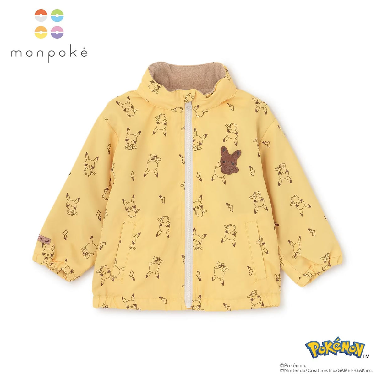 日本童裝 pe#main x【monpoke】連帽抓毛風褸 80-120cm 男童款/女童款 秋季 OUTERWEAR