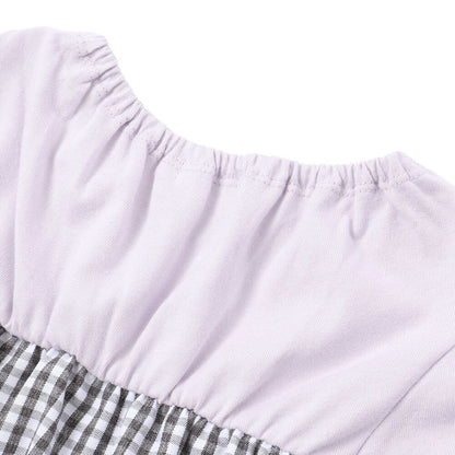 日本童裝 Slap Slip x Sanrio 格子拼接連身裙 80-130cm 女童款 秋季 DRESSES 其他品牌童裝