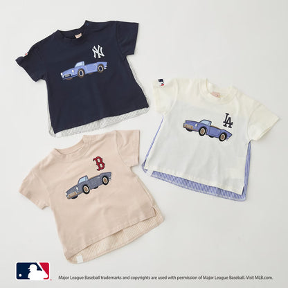 日本童裝 pe#main x 【MLB】汽車貼花上衣 80-130cm 男童款/女童款 夏季 TOPS