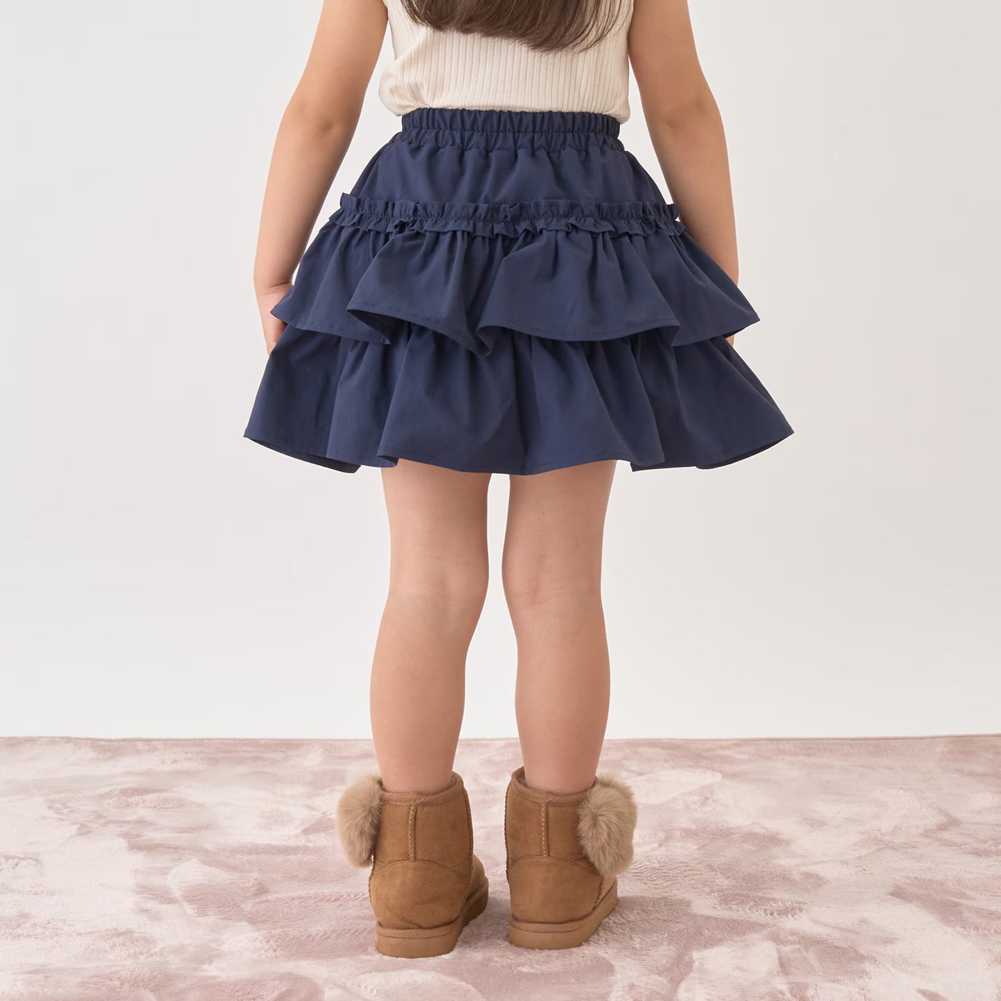 日本童裝 Ly# mine 層疊蛋糕短裙 100-150cm 女童款 冬季 SKIRTS 聖誕紅/新年紅