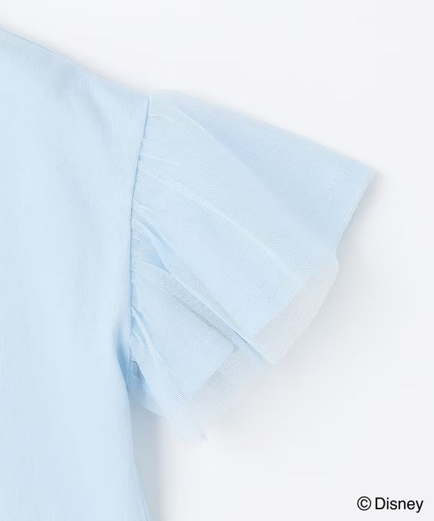 日本童裝 aF#a325 x Disney FROZEN 接觸冷感 薄紗袖印花上衣 90-130cm 女童款 夏季 TOPS