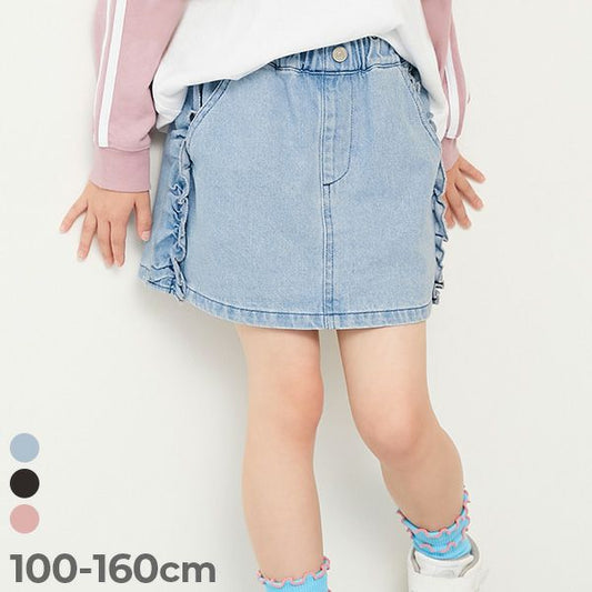 日本童裝 dev!rock 牛仔荷葉邊裙褲 100-160cm 女童款 冬季 PANTS