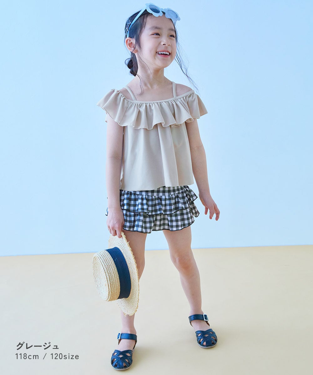 日本童裝 dev!rock 防UV 泳衣兩件套裝 100-160cm 女童款 夏季 TOPS PANTS 夏日玩水泳衣特輯