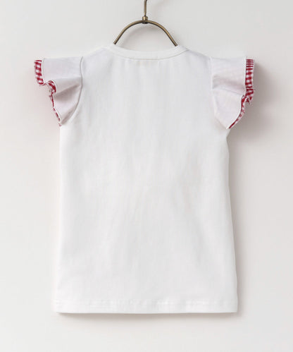 日本童裝 panpantutu 格仔小飛袖上衣 80-140cm 女童款 夏季 TOPS
