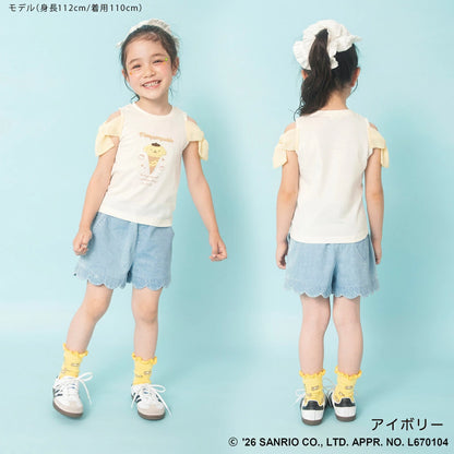 日本童裝 Branshes x Sanrio 雪紡露肩上衣 90-130cm 女童款 夏季 TOPS