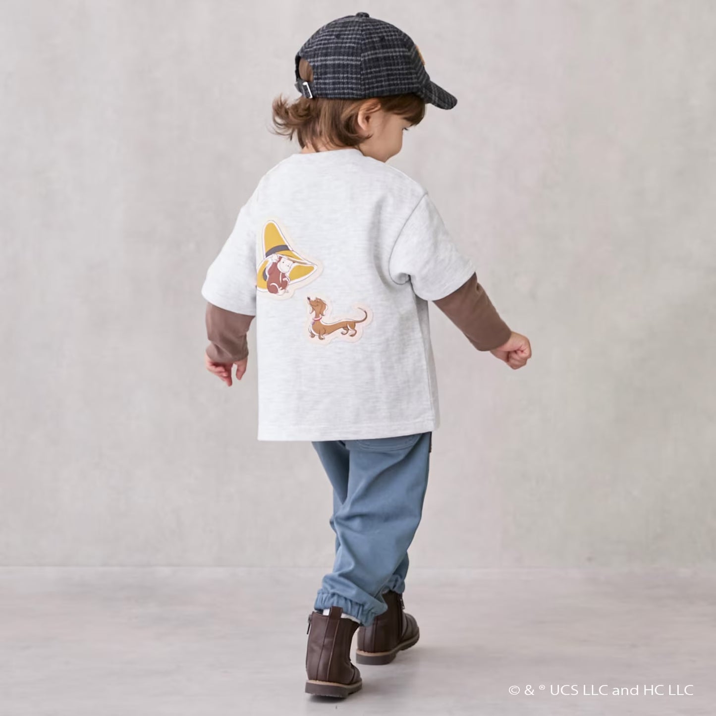 日本童裝 pe#main x Curious George 工裝長褲 80-130cm 男童款 冬季 PANTS