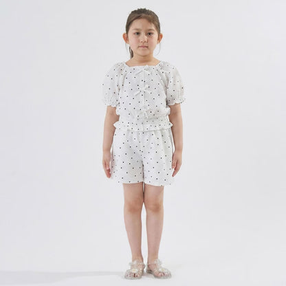 Japanese children's clothing Ly# mine tank top and shorts set 100-150cm girls summer TOPS PANTS 