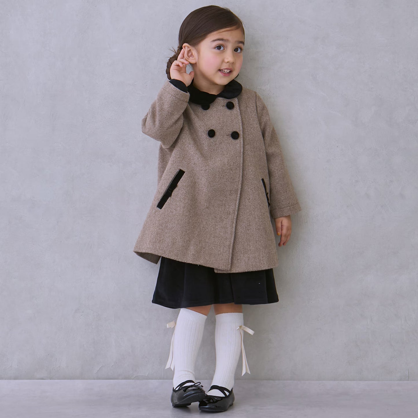 日本童裝 pe#main 雙排扣大褸 Free Size 親子裝 大人款 冬季 (適合香港平均溫度、寒冷天氣、溫度低天氣）OUTERWEAR 面試/宴會/表演 (副本)