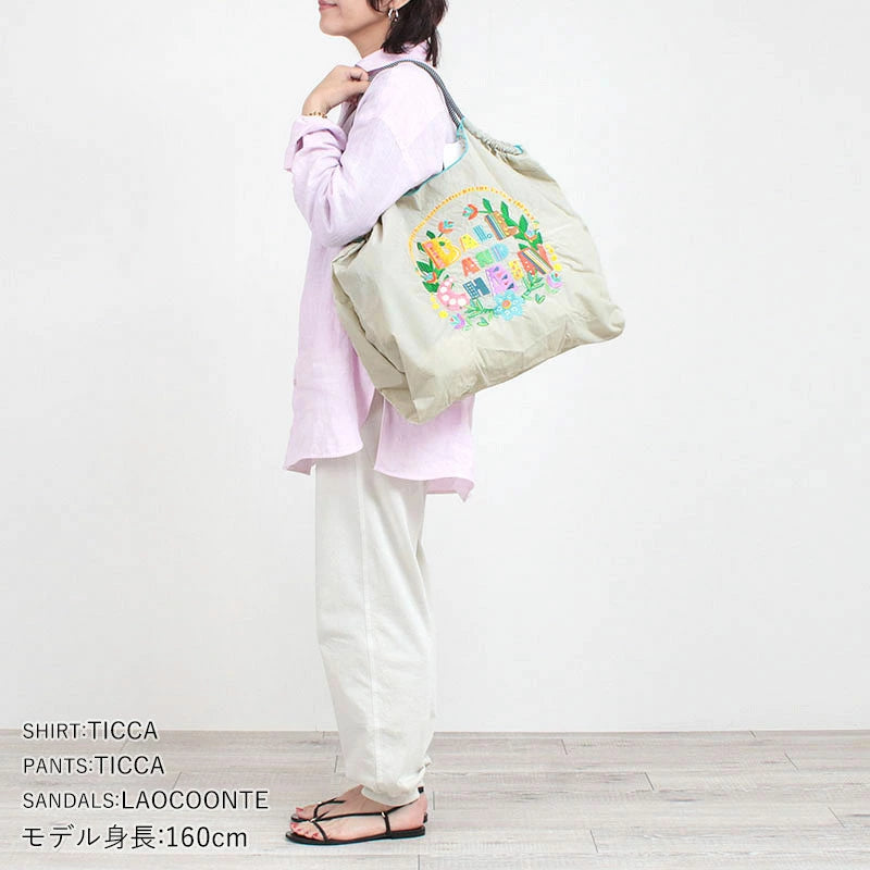 Ball&amp;Chain Embroidered Eco Bag Size L Bag Series Direct from Japan 