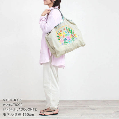Ball&amp;Chain Embroidered Eco Bag Size L Bag Series Direct from Japan 