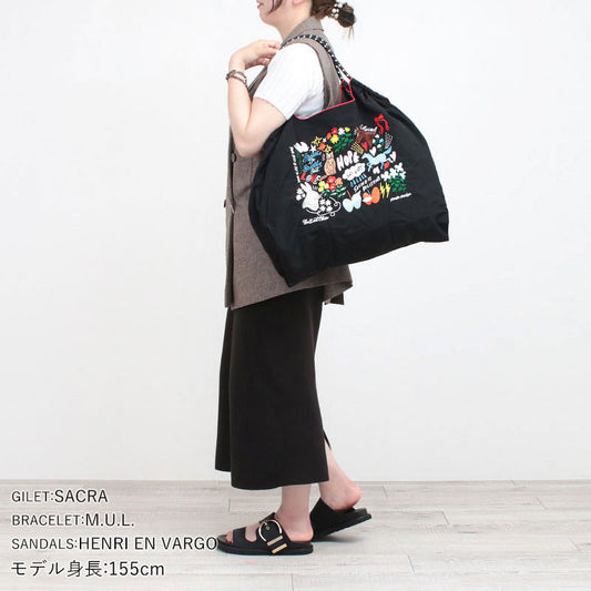 Ball&amp;Chain Embroidered Eco Bag Size L Bag Series Direct from Japan 