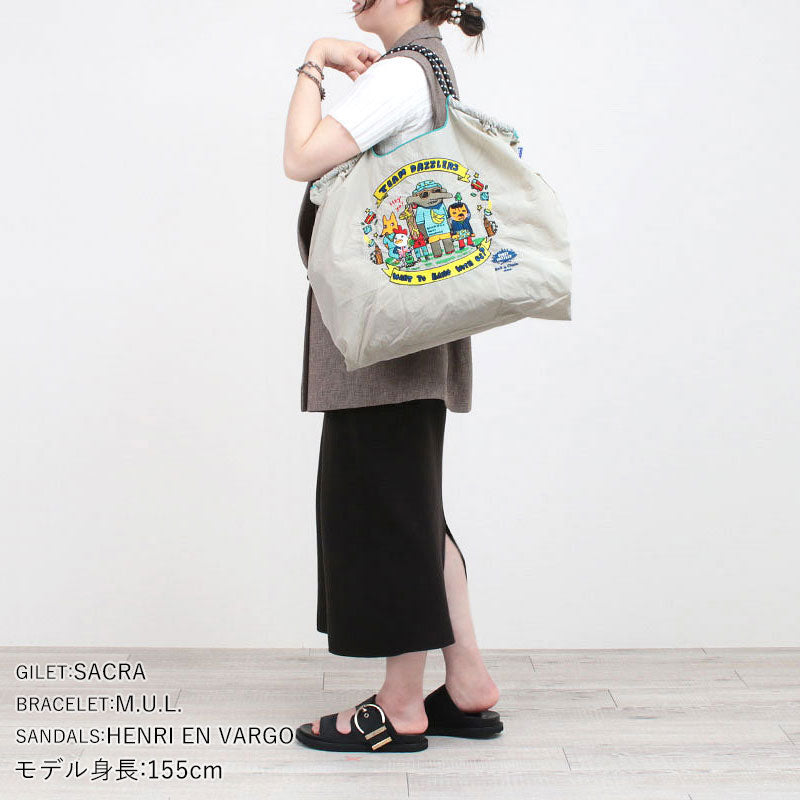 Ball&amp;Chain Embroidered Eco Bag Size L Bag Series Direct from Japan 