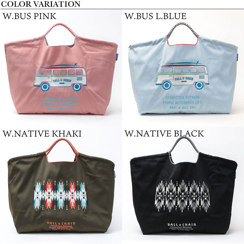 Ball&amp;Chain Embroidered Eco Bag Size L Bag Series Direct from Japan 