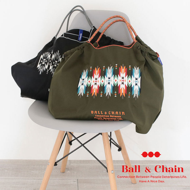 Ball&amp;Chain Embroidered Eco Bag Size L Bag Series Direct from Japan 
