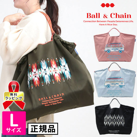 Ball&amp;Chain Embroidered Eco Bag Size L Bag Series Direct from Japan 