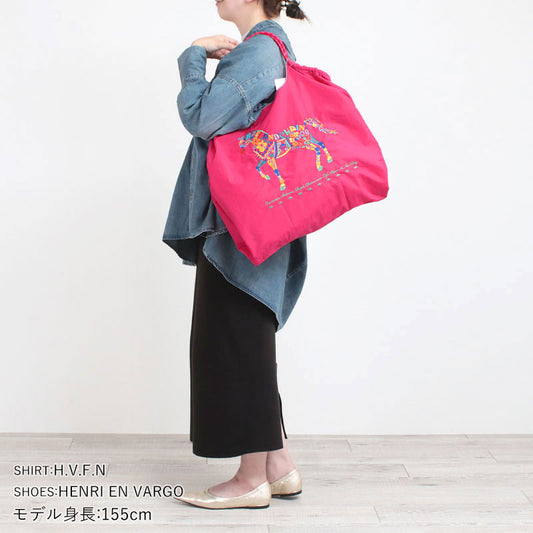 Ball&amp;Chain Embroidered Eco Bag Size L Bag Series Direct from Japan 
